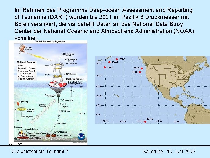 Im Rahmen des Programms Deep-ocean Assessment and Reporting of Tsunamis (DART) wurden bis 2001 Im Rahmen des Programms Deep-ocean Assessment and Reporting of Tsunamis (DART) wurden bis 2001