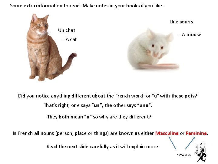Some extra information to read. Make notes in your books if you like. Une Some extra information to read. Make notes in your books if you like. Une