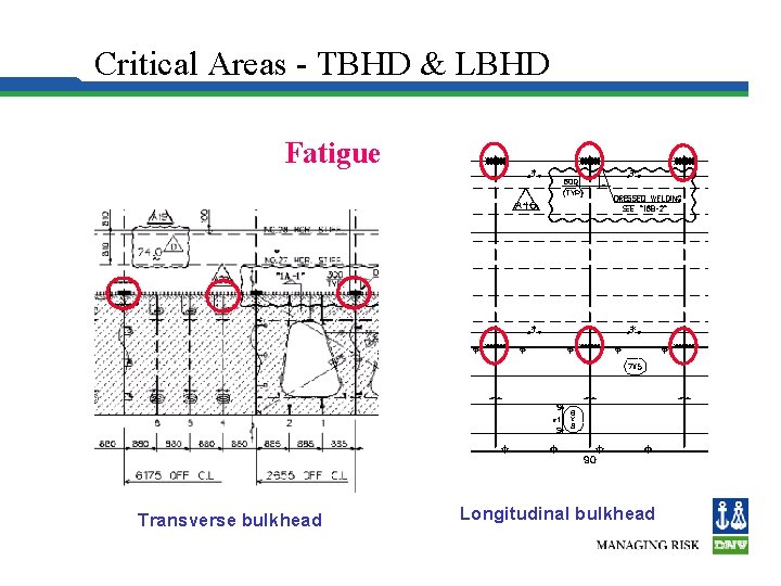 Critical Areas - TBHD & LBHD Fatigue Transverse bulkhead Longitudinal bulkhead 