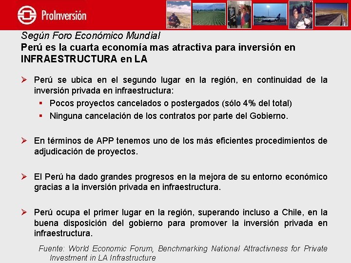 Según Foro Económico Mundial Perú es la cuarta economía mas atractiva para inversión en