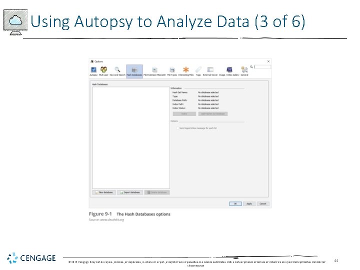 Using Autopsy to Analyze Data (3 of 6) © 2019 Cengage. May not be