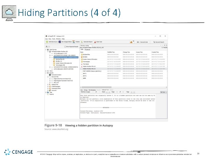 Hiding Partitions (4 of 4) © 2019 Cengage. May not be copied, scanned, or