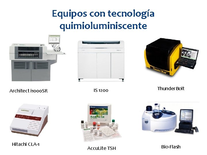 Equipos con tecnología quimioluminiscente Architect i 1000 SR Hitachi CLA-1 IS 1200 Thunder. Bolt