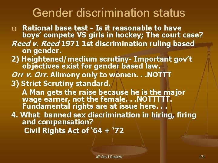 Gender discrimination status Rational base test - Is it reasonable to have boys’ compete