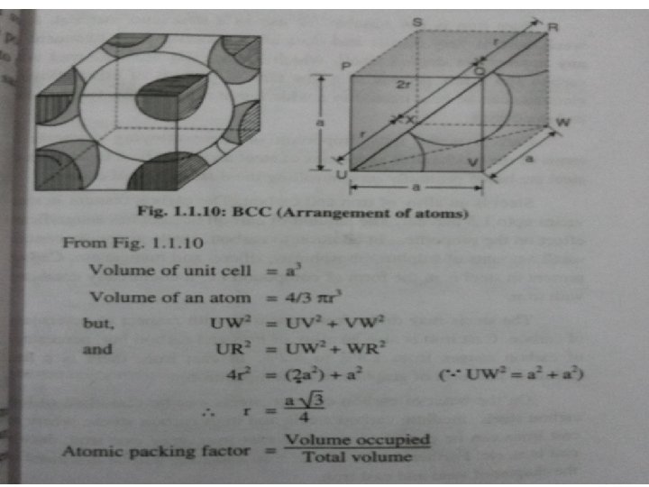 Packing efficiency for Bcc structure 