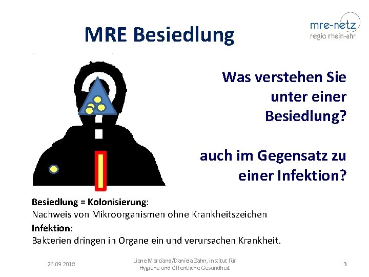 MRE Besiedlung Was verstehen Sie unter einer Besiedlung? auch im Gegensatz zu einer Infektion?