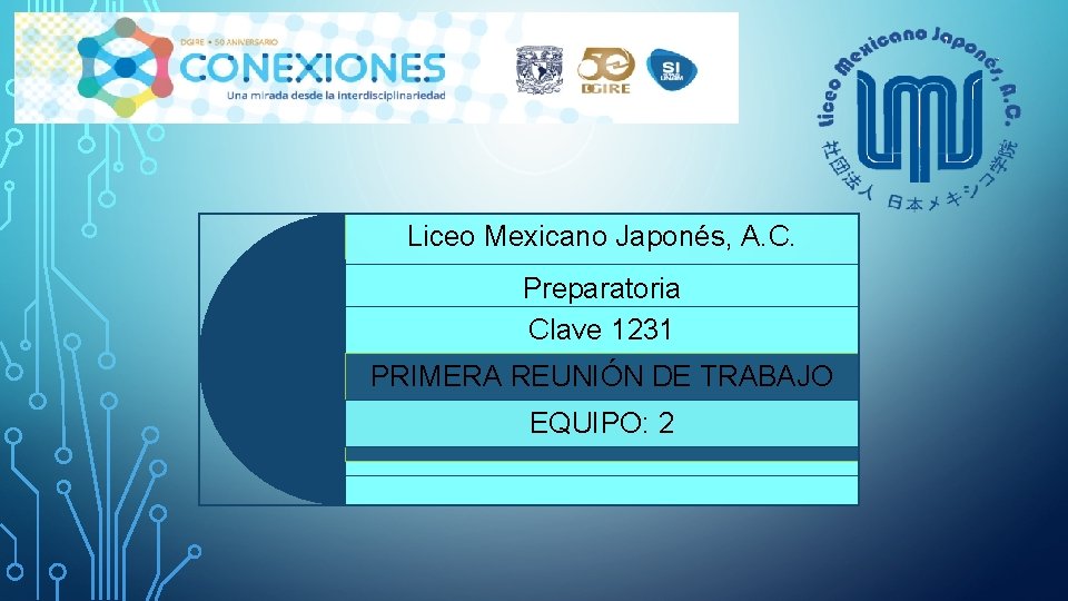 Liceo Mexicano Japonés, A. C. Preparatoria Clave 1231 PRIMERA REUNIÓN DE TRABAJO EQUIPO: 2