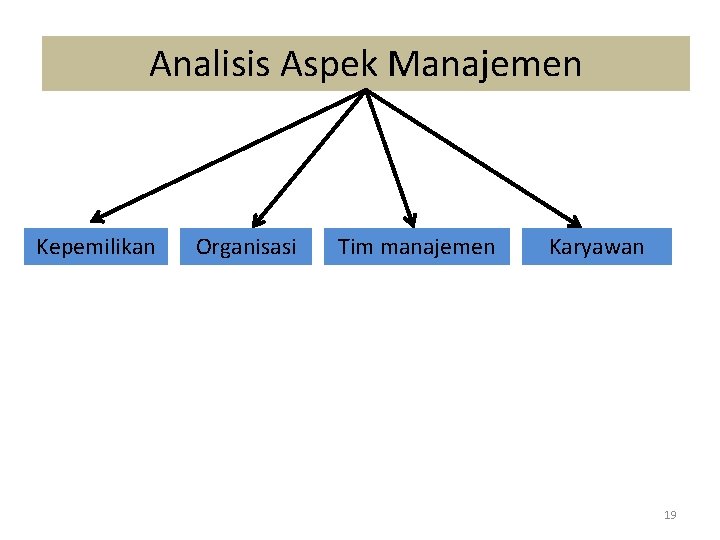 Analisis Aspek Manajemen Kepemilikan Organisasi Tim manajemen Karyawan 19 