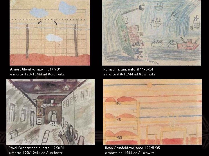 Arnost Jilovsky, nato il 31/7/31 e morto il 23/10/44 ad Auschwitz Pavel Sonnenschein, nato Arnost Jilovsky, nato il 31/7/31 e morto il 23/10/44 ad Auschwitz Pavel Sonnenschein, nato