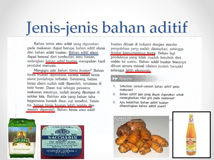 Jenis-jenis bahan aditif 