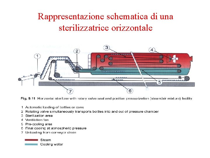 Rappresentazione schematica di una sterilizzatrice orizzontale 