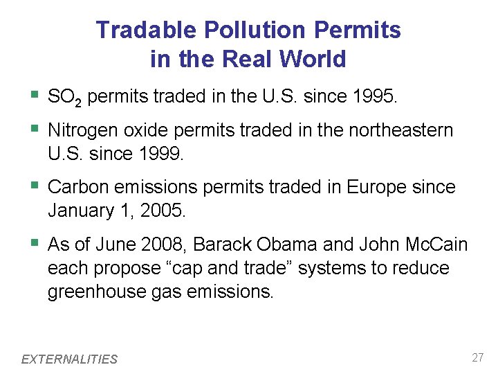 Tradable Pollution Permits in the Real World § SO 2 permits traded in the Tradable Pollution Permits in the Real World § SO 2 permits traded in the