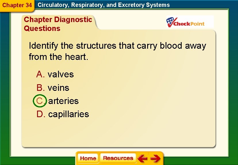Chapter 34 Circulatory, Respiratory, and Excretory Systems Chapter Diagnostic Questions Identify the structures that