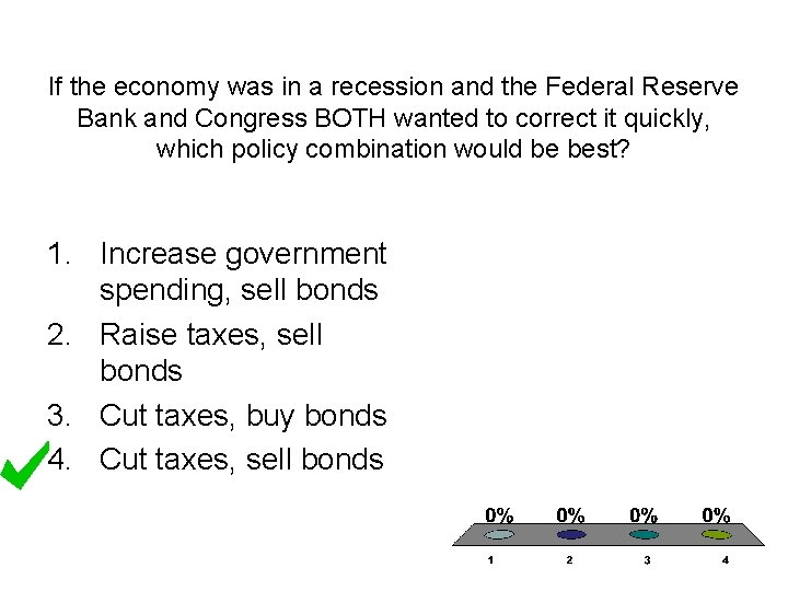 If the economy was in a recession and the Federal Reserve Bank and Congress