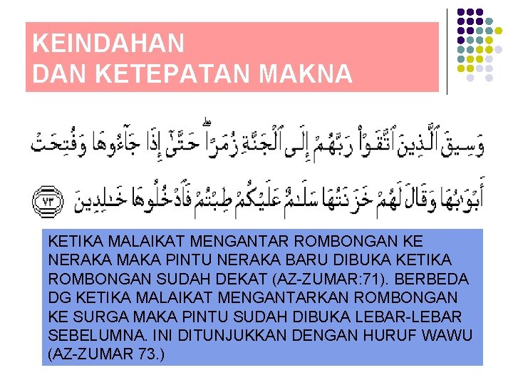 KEINDAHAN DAN KETEPATAN MAKNA KETIKA MALAIKAT MENGANTAR ROMBONGAN KE NERAKA MAKA PINTU NERAKA BARU