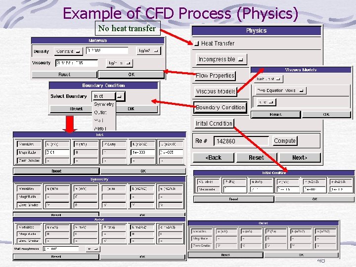 Example of CFD Process (Physics) No heat transfer 48 Example of CFD Process (Physics) No heat transfer 48