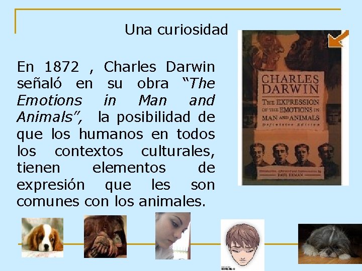 Una curiosidad En 1872 , Charles Darwin señaló en su obra “The Emotions in