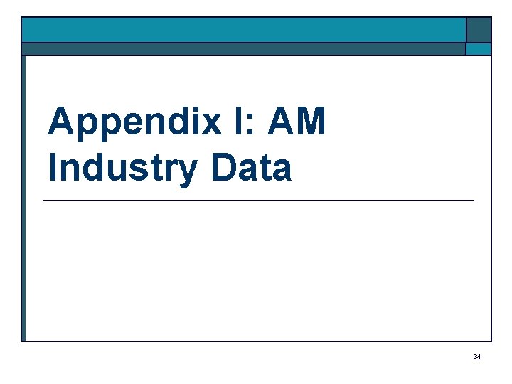 Appendix I: AM Industry Data 34 