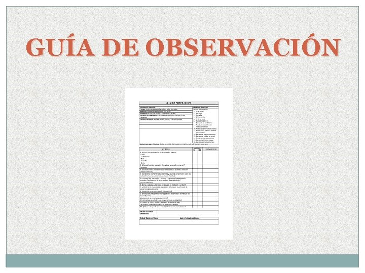 GUÍA DE OBSERVACIÓN 