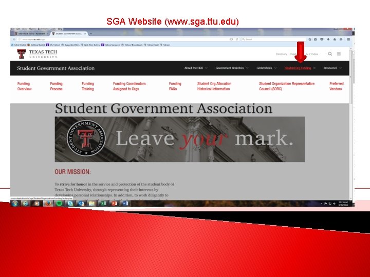 SGA Website (www. sga. ttu. edu) 