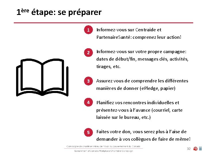 1ère étape: se préparer 1 Informez-vous sur Centraide et Partenaire. Santé: comprenez leur action!