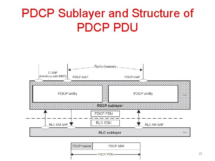 PDCP Sublayer and Structure of PDCP PDU 19 