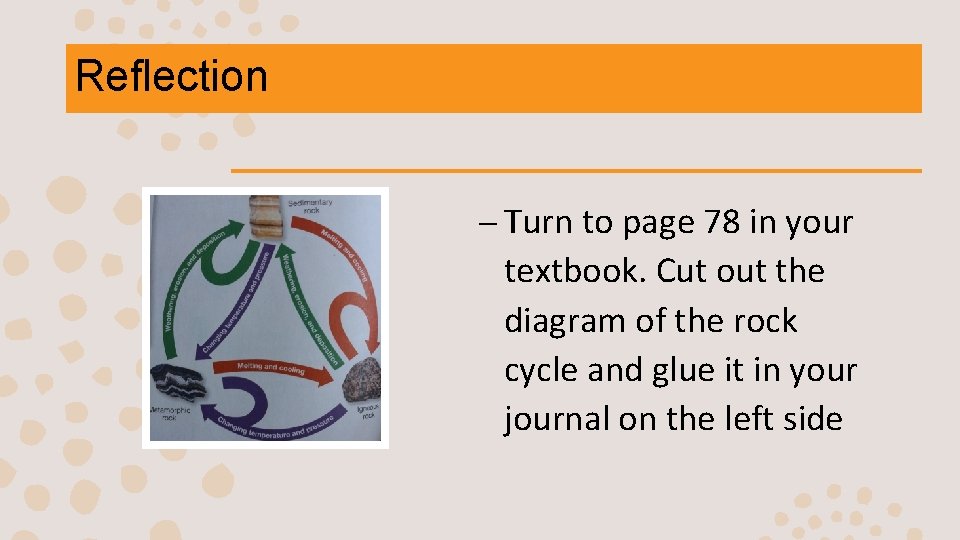 Reflection – Turn to page 78 in your textbook. Cut out the diagram of