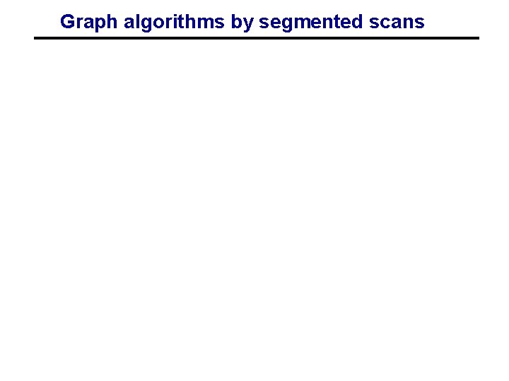 Graph algorithms by segmented scans 