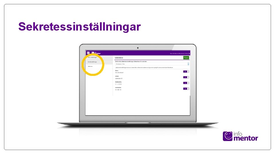 Sekretessinställningar 