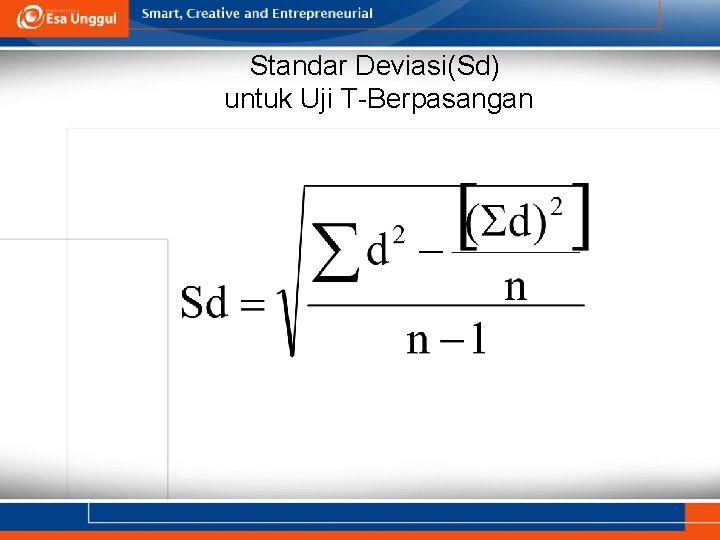 Standar Deviasi(Sd) untuk Uji T-Berpasangan 