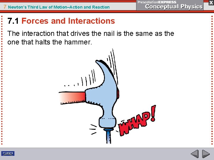 7 Newton’s Third Law of Motion–Action and Reaction 7. 1 Forces and Interactions The