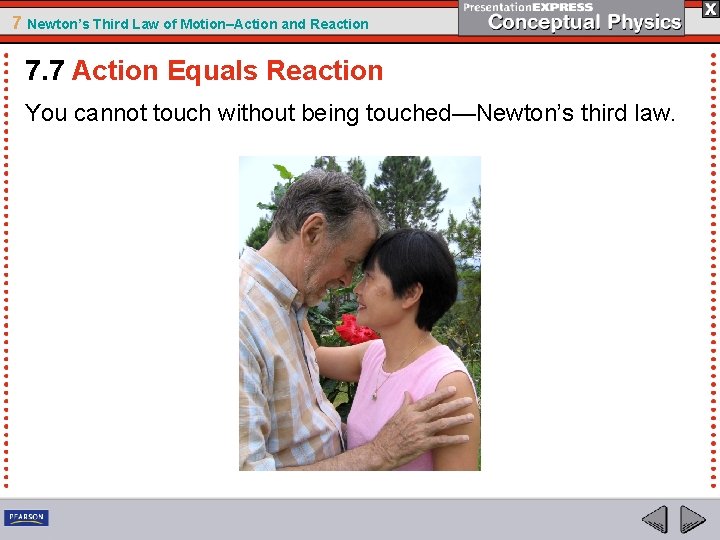 7 Newton’s Third Law of Motion–Action and Reaction 7. 7 Action Equals Reaction You