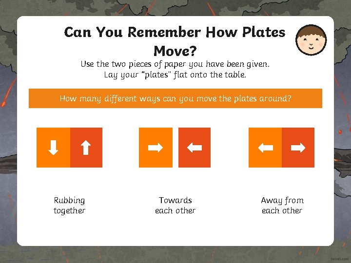 Can You Remember How Plates Move? Use the two pieces of paper you have