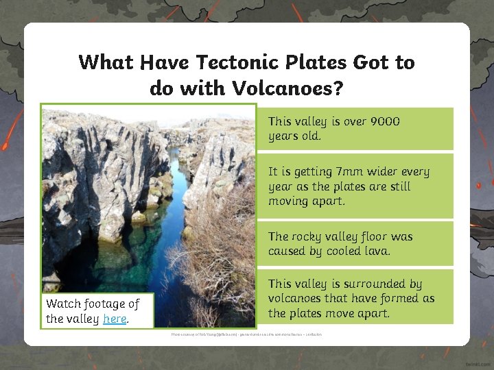 What Have Tectonic Plates Got to do with Volcanoes? This valley is over 9000