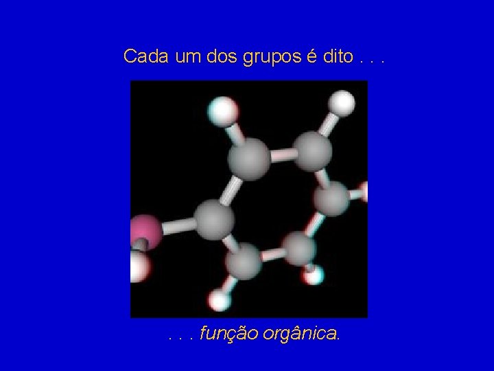 Cada um dos grupos é dito. . . função orgânica. 