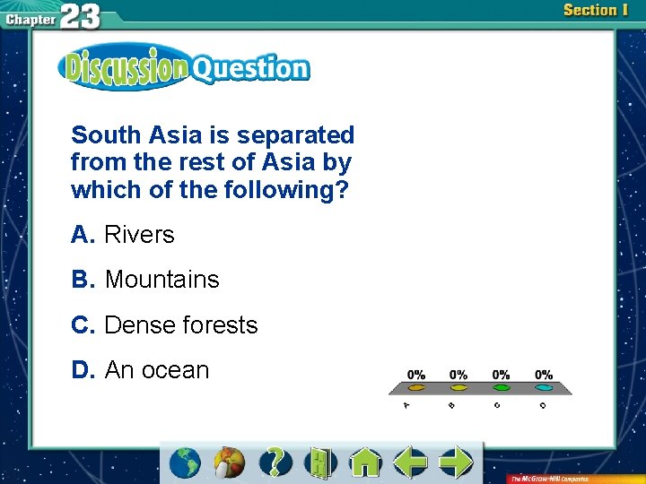 South Asia is separated from the rest of Asia by which of the following?