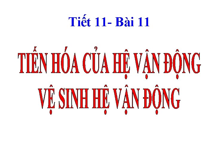 Tiết 11 - Bài 11 