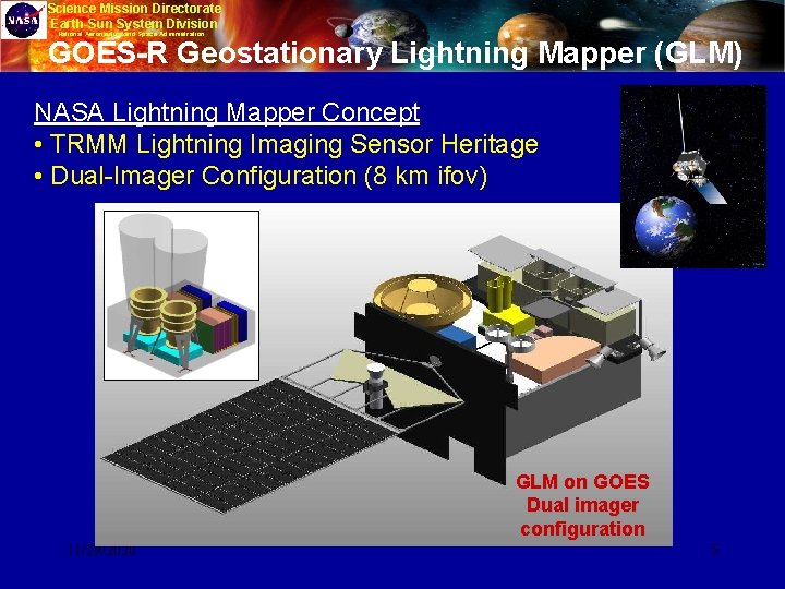 Science Mission Directorate Earth-Sun System Division National Aeronautics and Space Administration GOES-R Geostationary Lightning