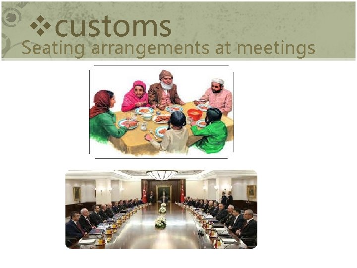 vcustoms Seating arrangements at meetings 