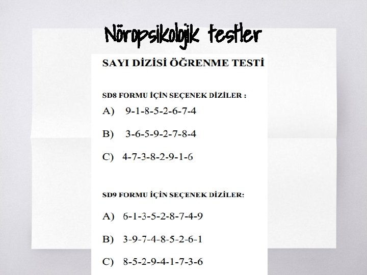 Nöropsikolojik testler 