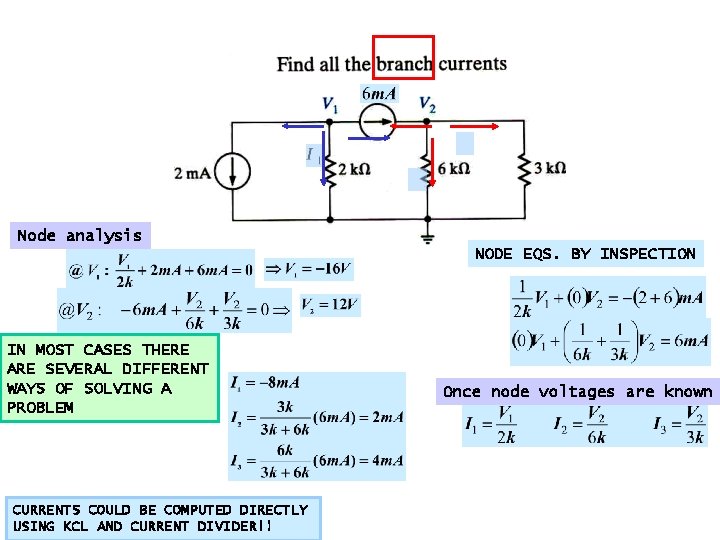 Node analysis NODE EQS. BY INSPECTION IN MOST CASES THERE ARE SEVERAL DIFFERENT WAYS