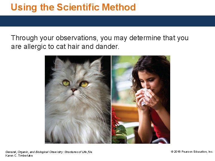 Using the Scientific Method Through your observations, you may determine that you are allergic