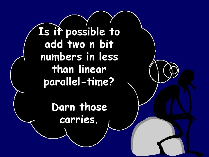 Is it possible to add two n bit numbers in less than linear parallel-time?