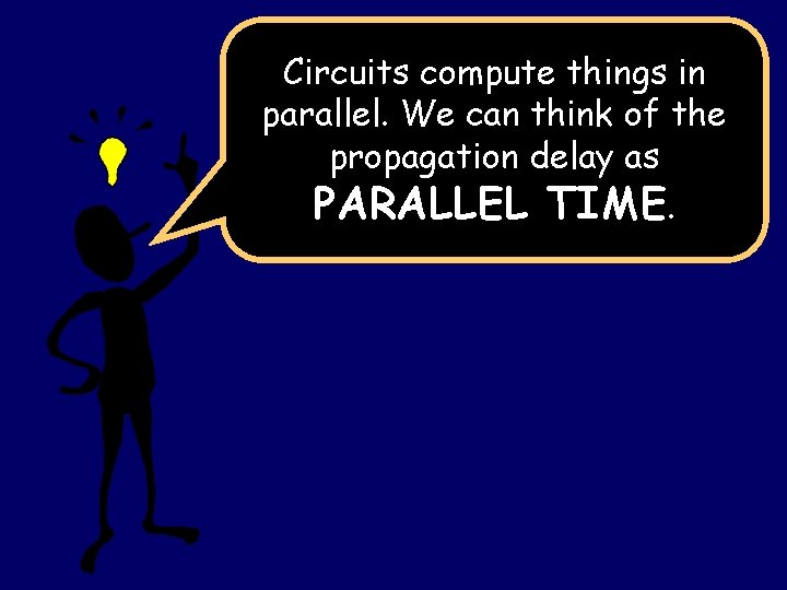 Circuits compute things in parallel. We can think of the propagation delay as PARALLEL