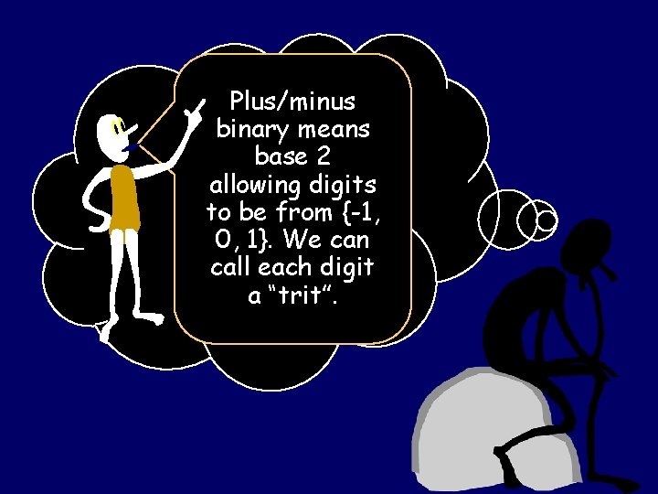 Plus/minus binary means base 2 allowing digits to be from {-1, 0, 1}. We