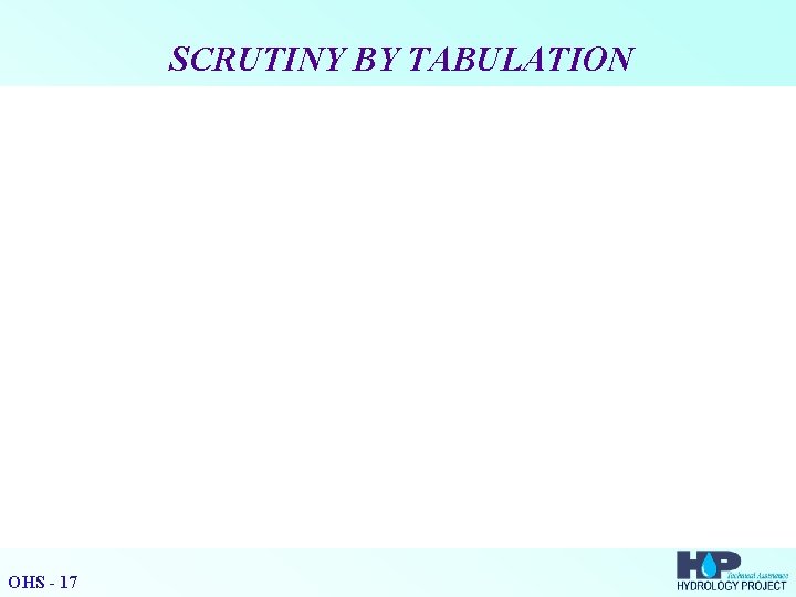 SCRUTINY BY TABULATION OHS - 17 