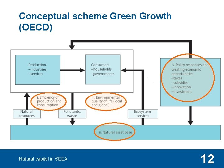 Conceptual scheme Green Growth (OECD) Natural capital in SEEA 12 