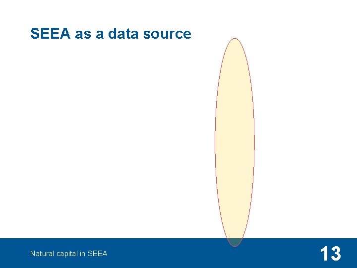SEEA as a data source Natural capital in SEEA 13 