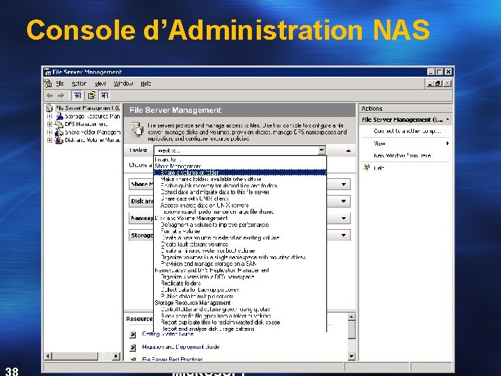 Console d’Administration NAS 