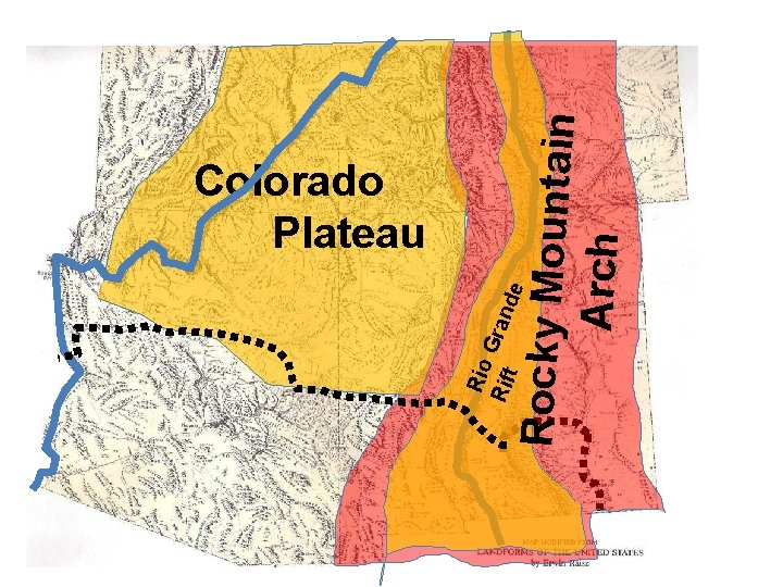 Rocky Mountain Arch Rio Rift Grand e Colorado Plateau 